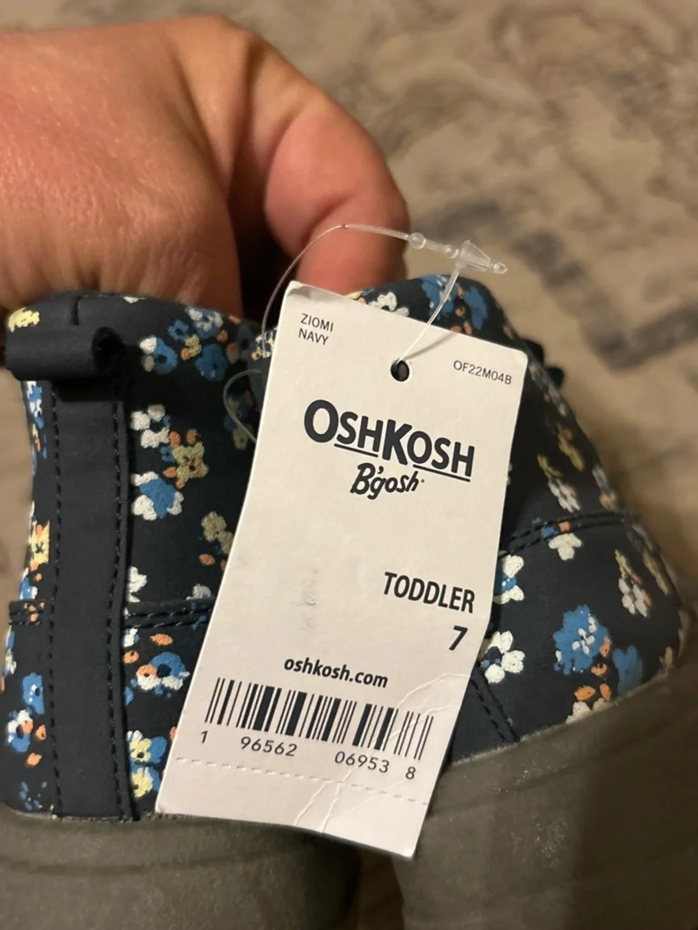 OshKosh B'gosh Navy Floral Lace-Up Kids Boots